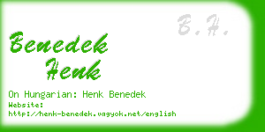 benedek henk business card